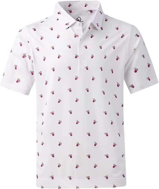 Deolax Golf Polo Performance Dry Fit - Blanco / Cocktail