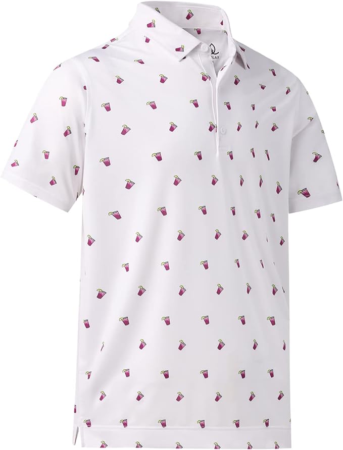 Deolax Golf Polo Performance Dry Fit - Blanco / Cocktail