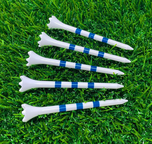 Tees - Plastic Golf Tees x 10 (8,3 cm altura) - Blanco/Azul