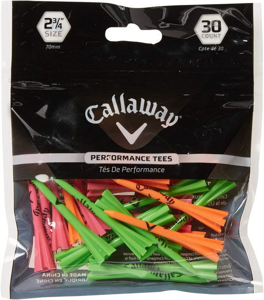 Tees - Callaway Performance Golf Tee x 30 (7 cm altura) - Neón