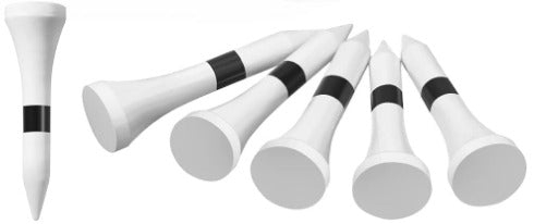 Tees - Bambú Golf Tees x 15 (3,8 cm altura) - Blanco/Negro